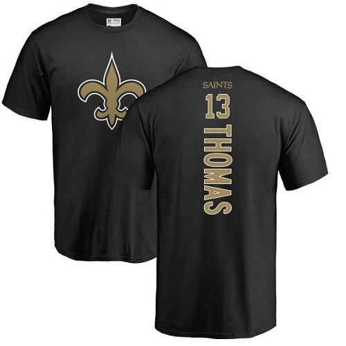 Men New Orleans Saints Black Michael Thomas Backer NFL Football #13 T Shirt->new orleans saints->NFL Jersey